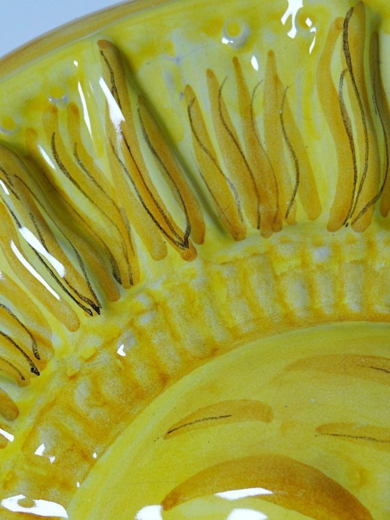 Image 1 of Vintage handcrafted Vietri majolica anthropomorphic sun wall plaque