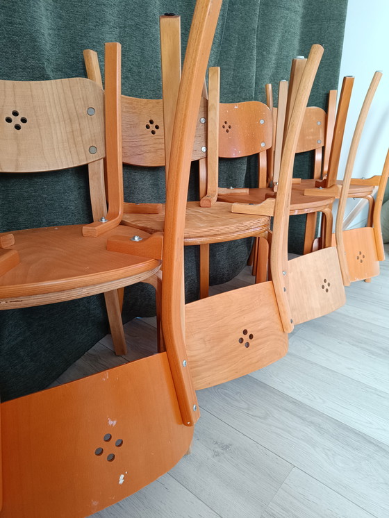 Image 1 of 8 sedie da caffè in legno curvato di betulla Aalto