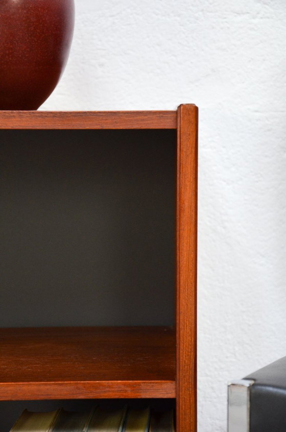Image 1 of Vintage open sideboard, retro teak mid-century lowboard shelf, 1970s