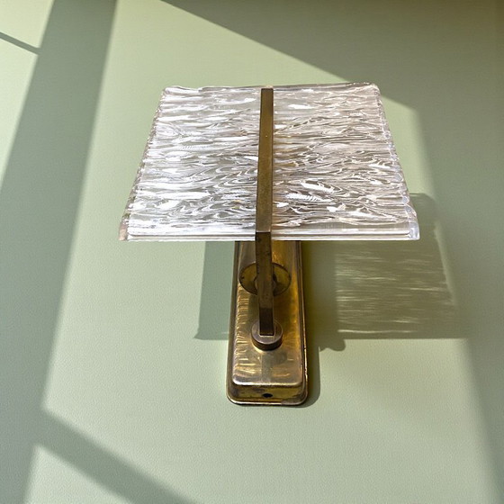 Image 1 of Applique da parete modernista in vetro di Murano e ottone