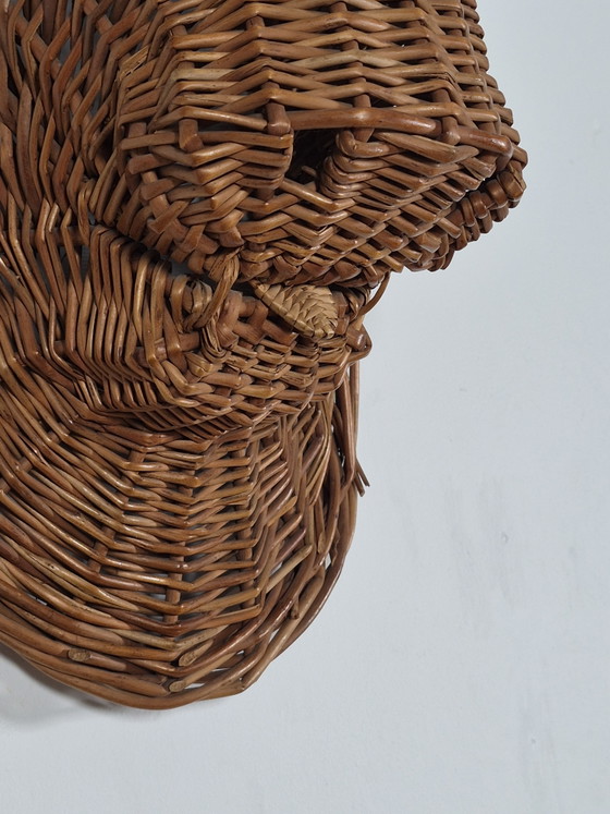 Busto Testa di Toro in Rattan Vintage Mid Century da Parete – Oggetti decorativi, Vimini (photo 5 of 13)