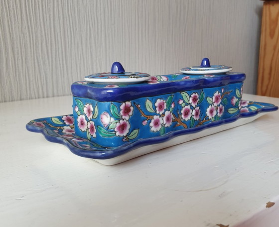Art Déco Tintenfass Boch Frères Keramis - Émaux De Louvière – Emaux de Louvière, Dekorative Objekte, Ceramic (photo 3 of 10)
