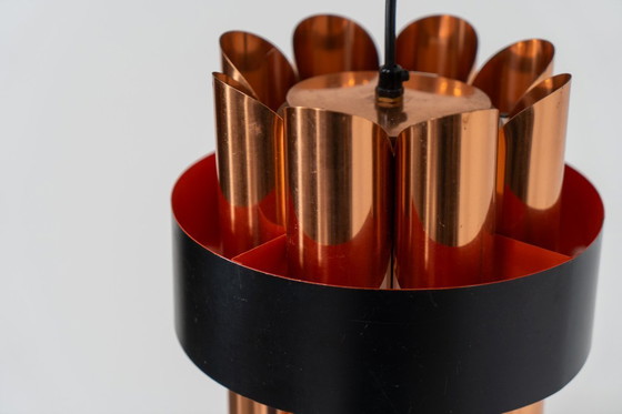 Image 1 of Copper pendant light by Werner Schou for Coronell (Denmark, 1970s).