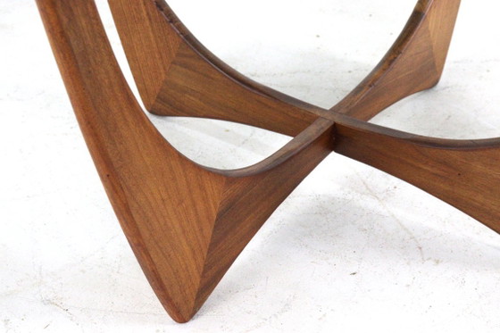Image 1 of Tavolino rotondo G-Plan Astro con piano in vetro vintage a soffietto