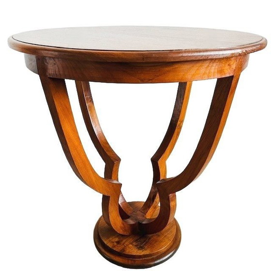 Image 1 of Antique art deco modernist side table coffee table walnut 1930's