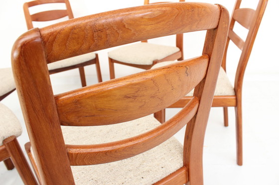 Image 1 of as new, Holstebro Danish Dining Chairs / Vintage Dining Chair in Teak and new Virgin Wool Cover
