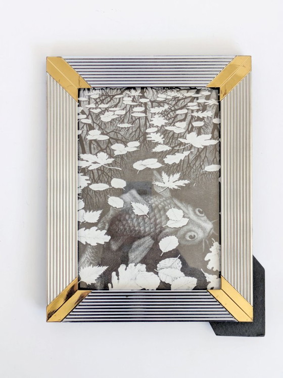 Image 1 of Ensemble de 3 cadres photo vintage en laiton argenté, 13 x 18 cm