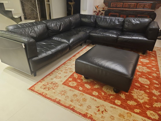 For Sale Original Poltrona Frau Twice Corner Sofa in Black, Leather (photo 2 of 6)