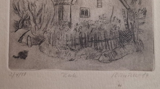 Limited edition original etchings, 1984, R. Müller – Art, Glass, Paper (photo 3 of 6)