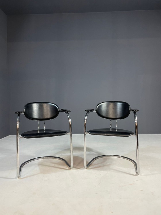 Image 1 of Ein Paar verchromte Stühle im Bauhausstil von Effezeta, Italien, 1980er Jahre
