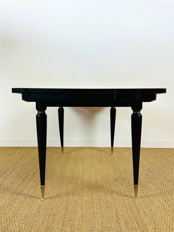 Image 1 of Art Deco eettafel van Macassar ebbenhout, 1940