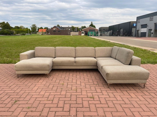Montel U-Shaped Fabric Sofa with Wide Seating