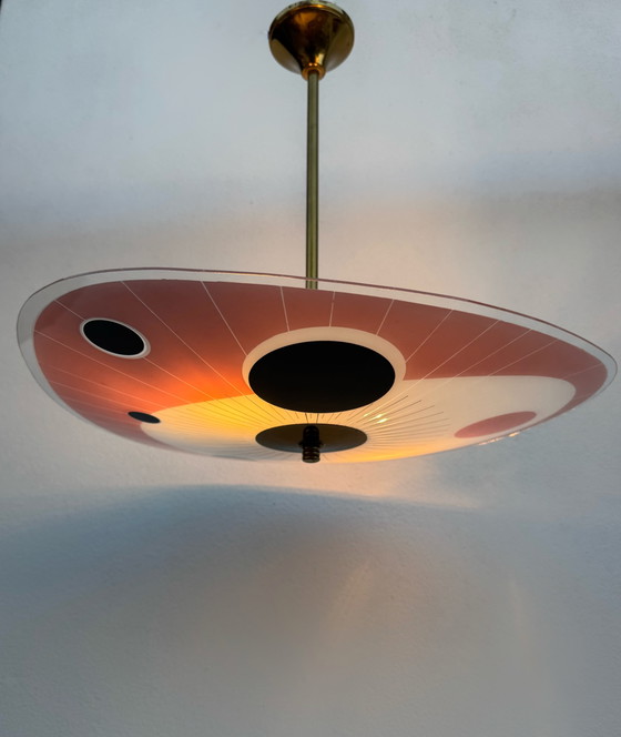 Kronleuchter aus Siebdruckglas der 60er Jahre – Brass (photo 3 of 15)