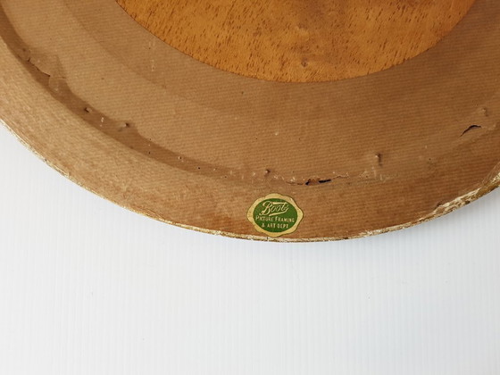 Image 1 of ENSEMBLE DE 2 CADRES RONDS ART DECO VINTAGE 1940 1950 CECILE HAY BOOTS 40S 50S