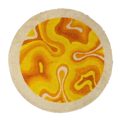 Orange-Yellow Round "Amoeba" Desso Carpet