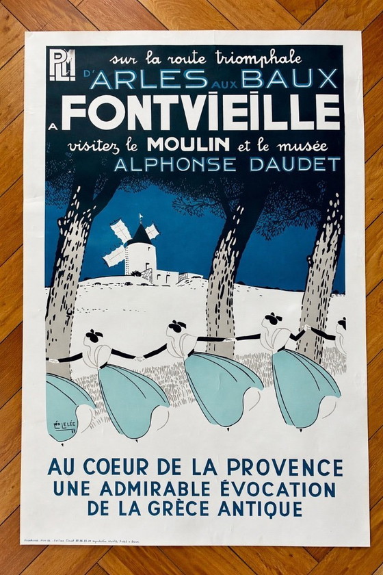 Image 1 of Cartel PLM 1990, dibujo de Léo Lelée, Arles aux Baux