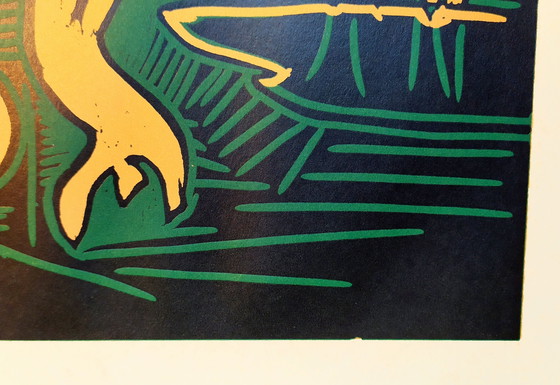 Image 1 of Alter Linolschnitt "Bacchanal mit vier Wolken" von Pablo Picasso, 1962