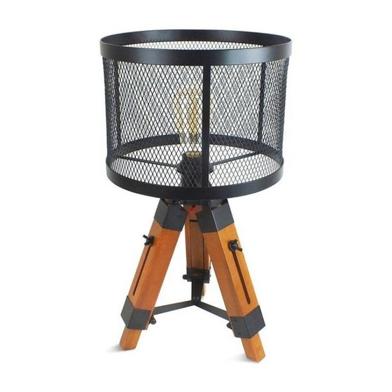 Nuova lampada da tavolo treppiede in legno 62cm, Lampade da tavolo, Metallo, Nero (foto 2 di 5)