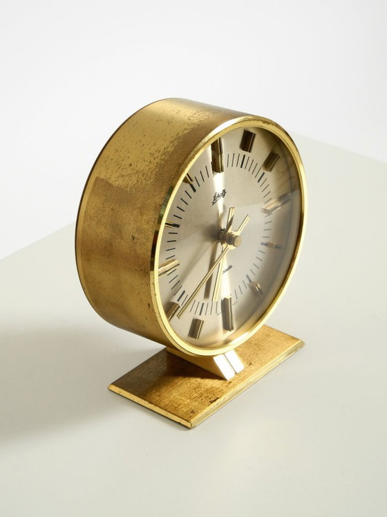 Zeldzame originele ronde messing tafelklok uit de jaren 60 van Schatz Duitsland – Klokken, Brass (photo 7 of 20)