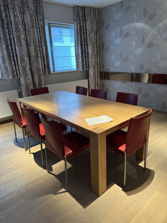 Image 1 of 8 KFF dining chairs red leather