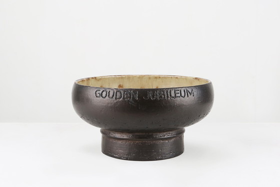 Image 1 of Ciotola in ceramica firmata dal laboratorio belga Perignem, anni &#39;60