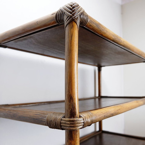 Image 1 of Étagère/Bar en bambou et rotin des années 70