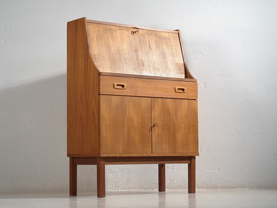 Bureau vintage (c.1960) #47, Bureaux, Bois, Métal, Marron, Scandinavian (photo 12 sur 24)