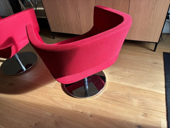 2x Allermuir A820 Calypso extreme swivel armchairs, Swivel chairs, Textile, Wool, Red (photo 13 of 17)