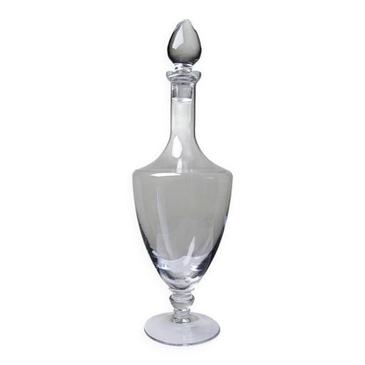 Large vintage baluster decanter in blown crystal, 1960s.