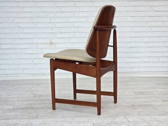 Image 1 of 1960er Jahre Dänisches Design von Arne Vodder, 3 Stühle, Teakholz, Möbelleder