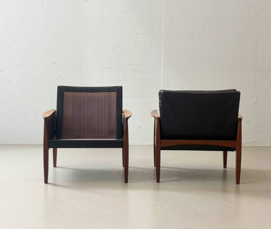 Image 1 of Set van 2 loungestoelen van Hans Olsen voor Juul Kristensen, Denemarken, jaren 1950.