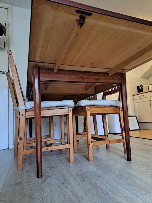 Vintage Scandinavische design uitschuifbare eettafel van palissanderhout