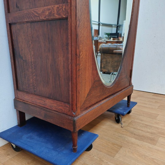 Image 1 of Antieke Vintage kledingkast garderobekast spiegelkast demontabel