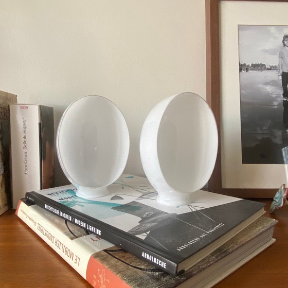 Image 1 of 2 opaline glass reflectors, half-egg shaped, for antique lamps