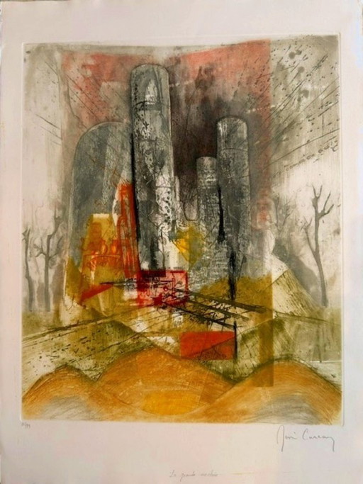 Lithograph "The Great Machine" by René Carcan