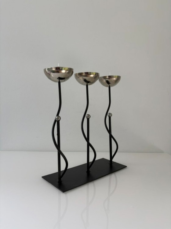 Portacandele Scultoreo – Look Memphis Postmoderno – Metal (photo 4 of 13)