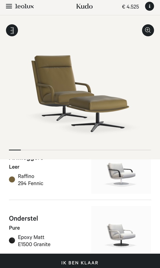 Image 1 of Leolux Kudo Armchair With Hocker New