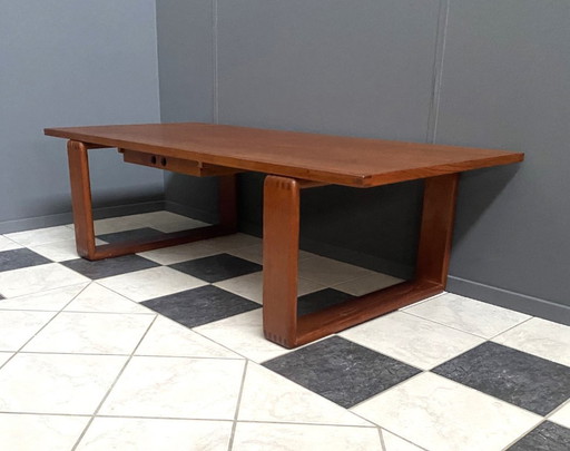 Large Teak coffee table with serving tray 1970s EMC Mobler Denmark