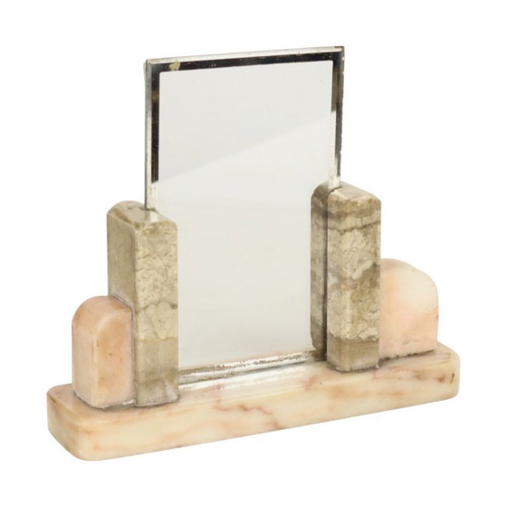 Pequeño marco de fotos Art Déco con cuadro de mármol y cristal con borde espejado. – Marcos de fotos, Marble (photo 14 of 14)