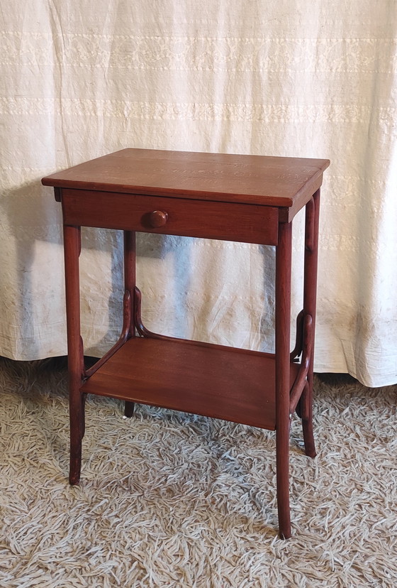Image 1 of Bentwood solid wood side table - early 20th century