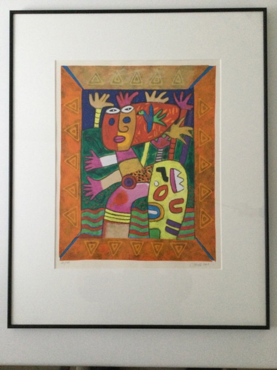 Image 1 of Screen print, Clemens Briels, “Margarita go to the river” in perfect condition 