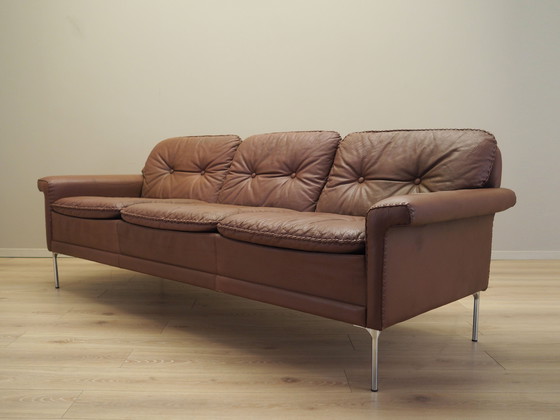Image 1 of Canapé en cuir marron, Design danois, années 1960, Manufacture : AS Vejen Polstermøbelfabrik