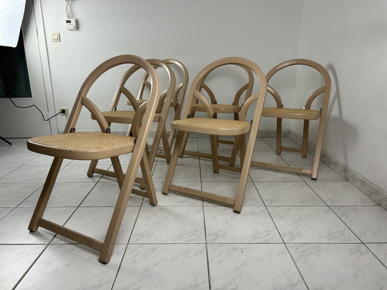 Image 1 of 6x Sedia pieghevole italiana Gigi Sabadin per Crassevig modello Arca