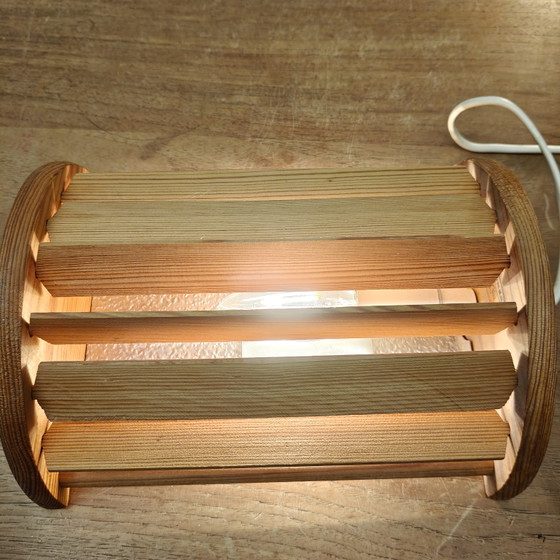 Image 1 of Lampade da parete vintage IKEA in legno – Set da 2 | Design a doghe regolabili