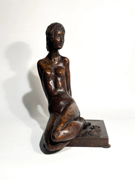 1920s Italian Bronze Sculpture of a Lady – beeldhouwkunst