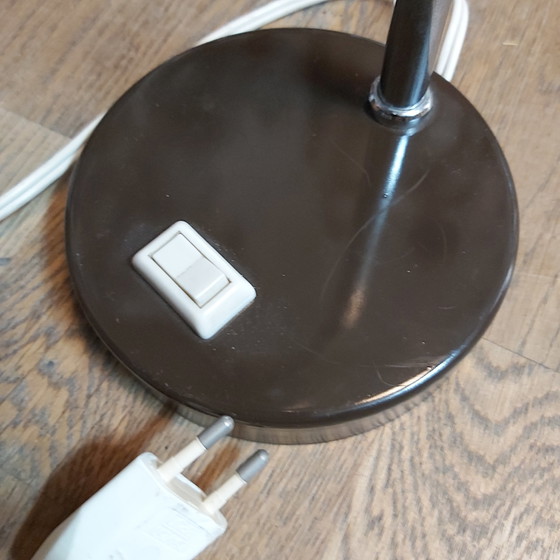 Image 1 of Vintage bureellamp bruin 1970