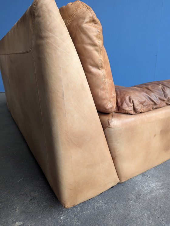 Image 1 of Vintage Italiaanse leren 2zits bank, Brunati 1970s 