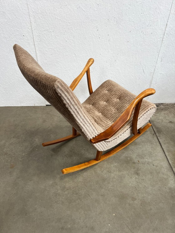 Image 1 of Sedia a dondolo vintage, in teak, Svezia, anni '50