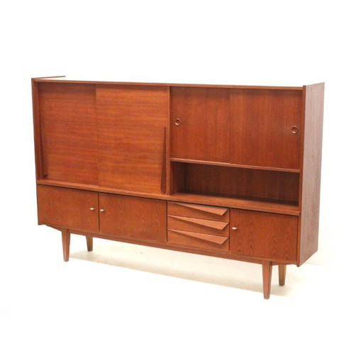 Meuble haut / meuble mural / buffet vintage en teck des années 1960