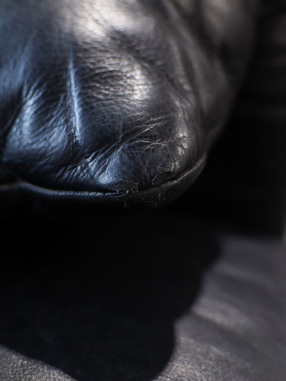 Image 1 of Cassina Maralunga 3-Sitzer-Sofa aus schwarzem Leder von Vico Magistretti